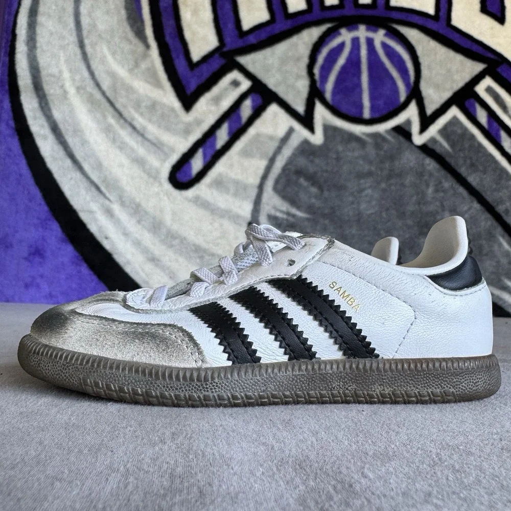 Size 10c - ADIDAS Samba OG EL I Cloud White Core Black Gum IE3679 Toddler shoes